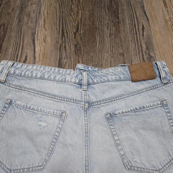Aeropostale Blue Jean Shorts Distressed High-Waisted, Mom Short, Size 12 - Picture 16 of 16
